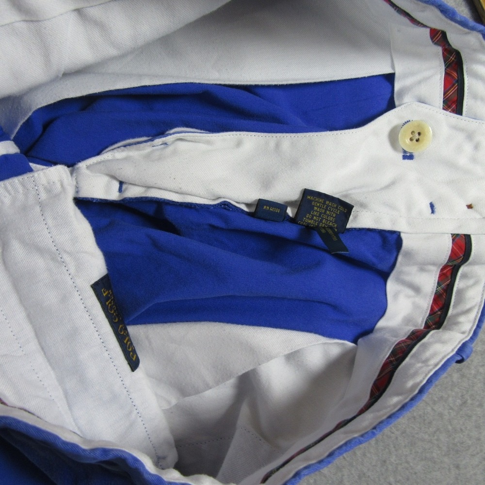 Polo Ralph Lauren Mens Chino Shorts 35 x 9 Medium Blue Golf Crest Logo Stretch - Picture 7 of 10